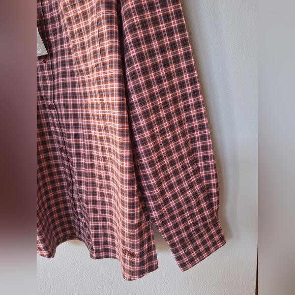 NWT Paul Costelloe Regular Fit Plaid Light Flannel Button Down Mens Shirt Size L - Picture 5 of 7